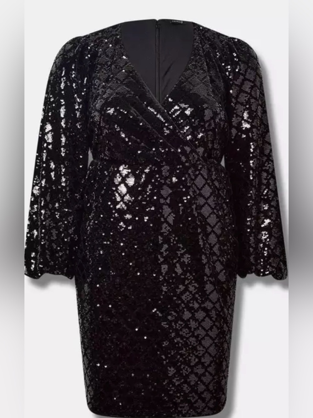 NWT Torrid Long sleeve mini velour sequin surplice dress size 16